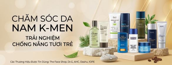 Banner mỹ phẩm nam Hàn Quốc chăm sóc da
