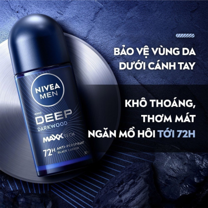 Lăng khử mùi hương gỗ Nivea Men Deep Darkwood 72h Deodorant 50ml