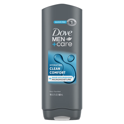 Sữa tắm dưỡng ẩm 2 trong 1 dành cho năm Dove Men Care Hydrating Clean Comfort 532ml